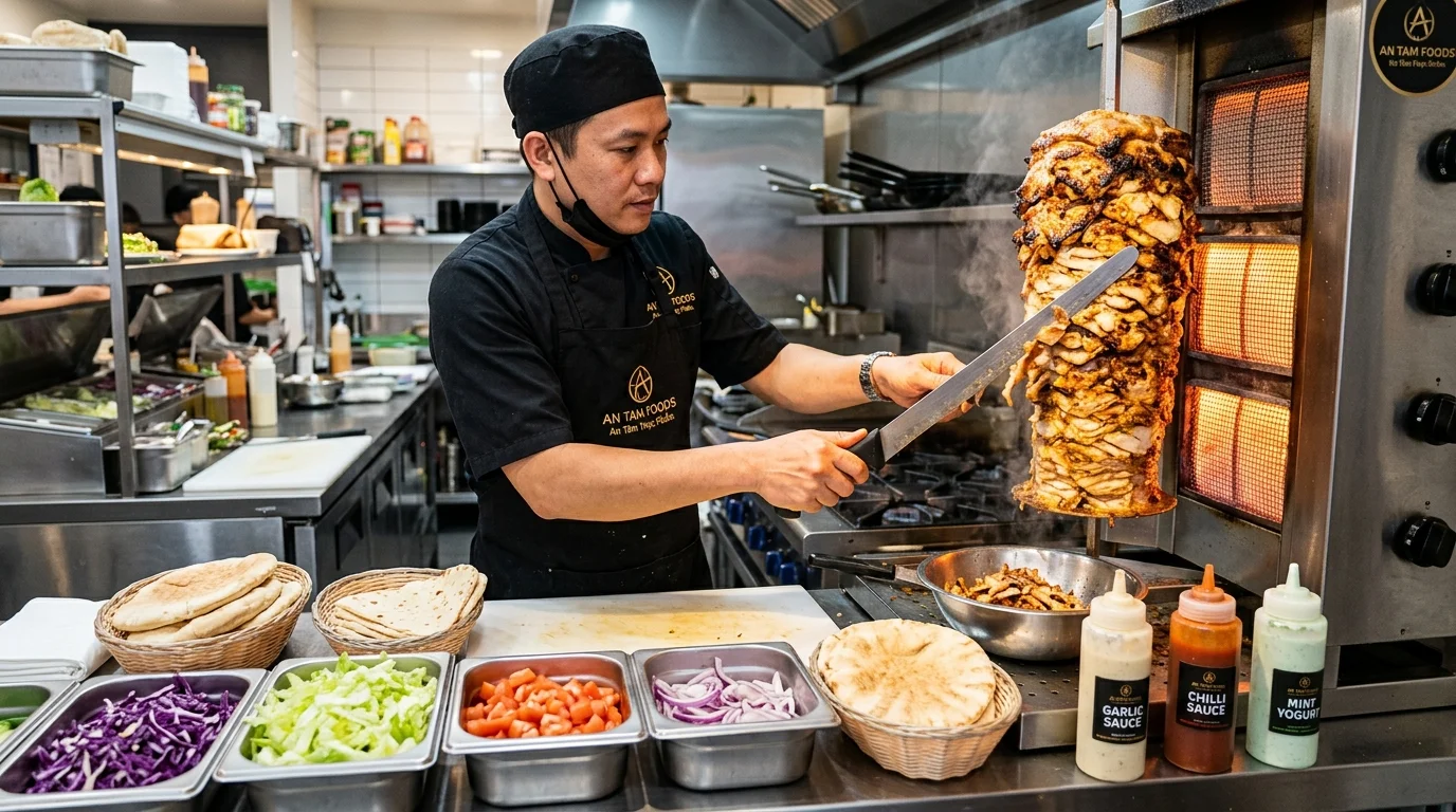 Khu Bếp Mở & Quầy Ra Món Chuẩn VSATTP